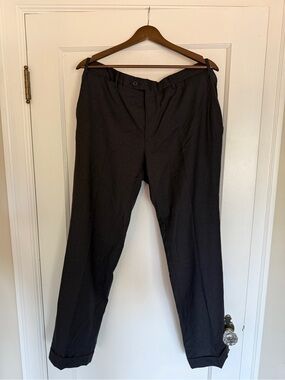 Massimo Dutti Super 130s Wool Dress Trousers | Black | Made in Portugal